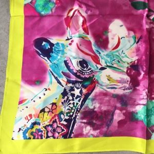 Gorgeous silk watercolour floral giraffe scarf